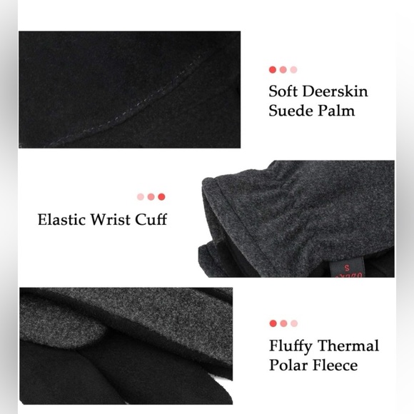 ❄️OZERO Thermal Deerskin Suede Leather Palm Gloves, UNISEX❄️ NWT💥 - Picture 5 of 14
